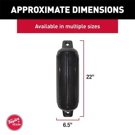 22" X 6.5" Storm Gard Boat Fender, Black Onyx image number 2