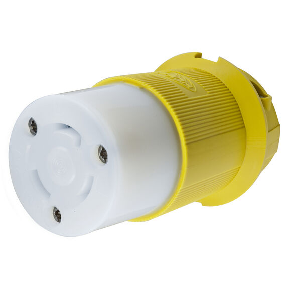 Hubbell Marine Twist-Lock Connector, 30A 125V, L5-30R, Yellow image number 0
