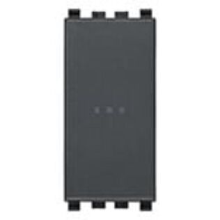 Vimar Eikon Axial 1P 16AX 1-Way Switch, Lightable, Replaceable Button, Grey