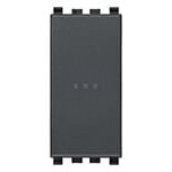 Vimar Eikon Axial 1P 16AX 1-Way Switch, Lightable, Replaceable Button, Grey image number 0
