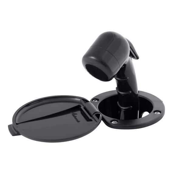 Recessed Shower Black Cup & Lid, Small Black Sprayer No Hook, 6' Black Rubber Hose image number 2