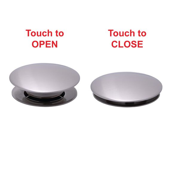 1-3/4" Drain, Touch Trap Sink Drain with Cover no Overflow, 3/4" & 1" Hose Barb Brushed Nickel image number 2