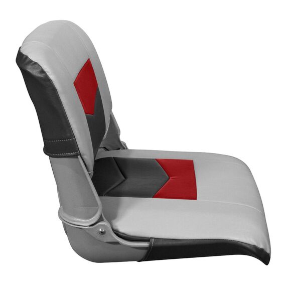 3309-1881 Pro Angler Tour Series Fold Down Boat Seat, Marble / Regal Red / Charcoal image number 2