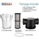 SEAFLO 1/2" In-Line Strainer 100 Mesh Stainless Steel Screen Clear Bowl image number 5