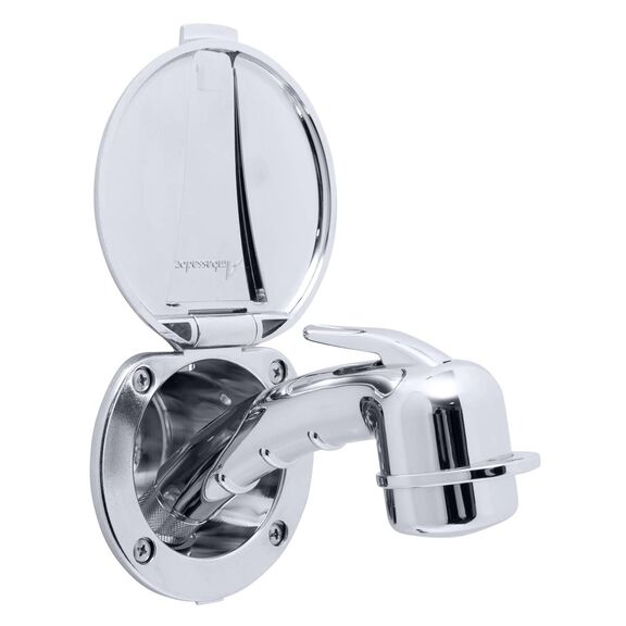 Recessed Shower Chrome Cup & Lid, Small Chrome Sprayer, 6' White Rubber Hose image number 1