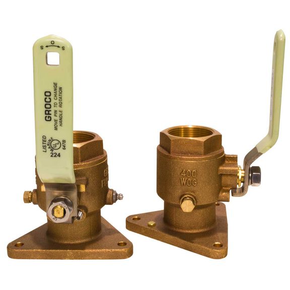 Full-Port Flanged Bronze Seacock, 3/4" Pipe Size image number 0