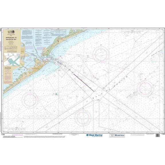 Maptech&reg; NOAA Recreational Waterproof Chart-Approaches to Galveston Bay, 11323 image number 0