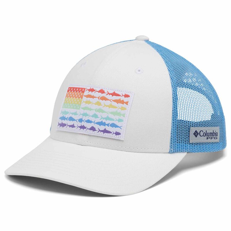Columbia PFG Mesh Snap Back Fish Flag Hat- Size - O/S - White