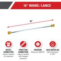 Universal 16-Inch Pressure Washer Wand up to 3600 PSI image number 2