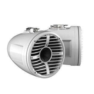 REV 12 HD White 12" Marine Tower Speakers with XW-W Grille & RGB LED Rings (Pair)