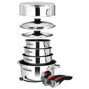 10-Piece Professional Series Gourmet &ldquo;Nesting&rdquo; Stainless Steel Cookware with Ceramica&reg; Non-Stick image number 1