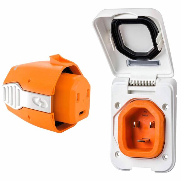 Combo Inlet & Connector, 30A 125V, White image number 0