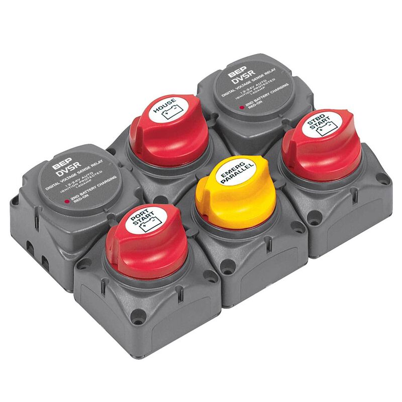 Battery Distribution Cluster for Twin Outboard Engine,Three Battery Banks image number 0