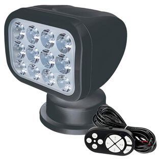 SEAFLO LED Searchlight, Black, Wired Remote, 10-30V, 28W, 2700 Lumens, 5500K, 360&deg; Rotation