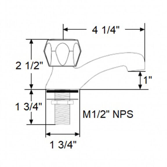 Heavy-Duty Brass Cold Water Tap Marine Faucet, Chrome Finish image number 1