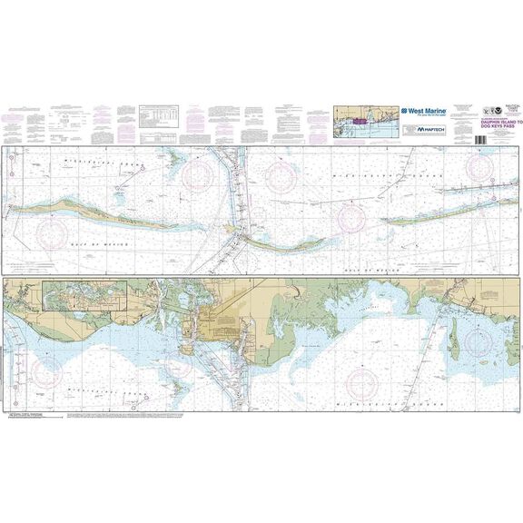 Maptech&reg; NOAA Recreational Waterproof Chart-Intracoastal Waterway Dauphin Island to Dog Keys Pass, 11374 image number 0