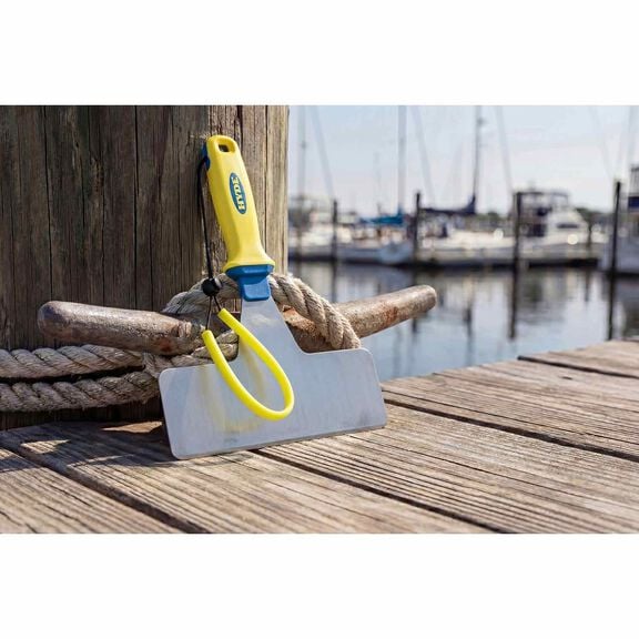 Marine Stainless Steel 8'' Stiff Hand Scraper with Landyard image number 1
