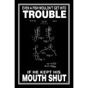 If Fish Kept His Mouth Shut Poster, Black image number 0