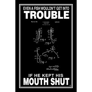 If Fish Kept His Mouth Shut Poster, Black