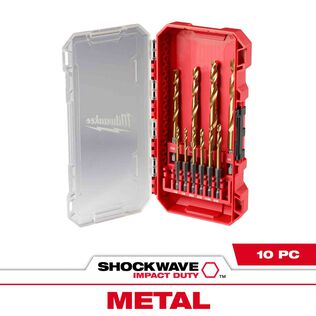SHOCKWAVE Impact Duty&trade; RED HELIX&trade; Titanium Drill Bit Set, 10 Piece