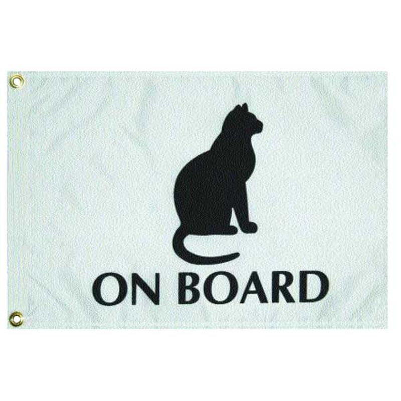 Flag - 'Cat on Board', 12" x 18" image number 0