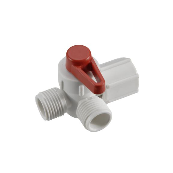 1/2" F Swivel x 1/2" MPT x 1/2" MPT Stacking Manifold Valve  (RED) image number 0