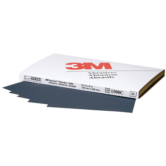Wetordry&trade; 5 1/2" x 9" Sleeve, Grit: 1500, Backing: C-weight, Standard Pack: Box, Quantity/Box: 50 image number 0
