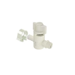 PEXLock 1/2" Barb x 3/8" Compression Straight Valve White