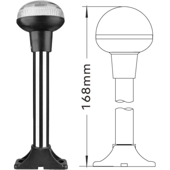 SEAFLO 02 Series 7 In All-Around LED Pole Navigation Light 12V for Boats Up to 65 Ft image number 1