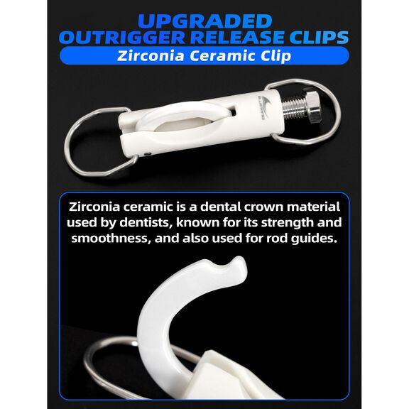 BLUEWING Zirconia Outrigger Release Clips White, 2pcs image number 1