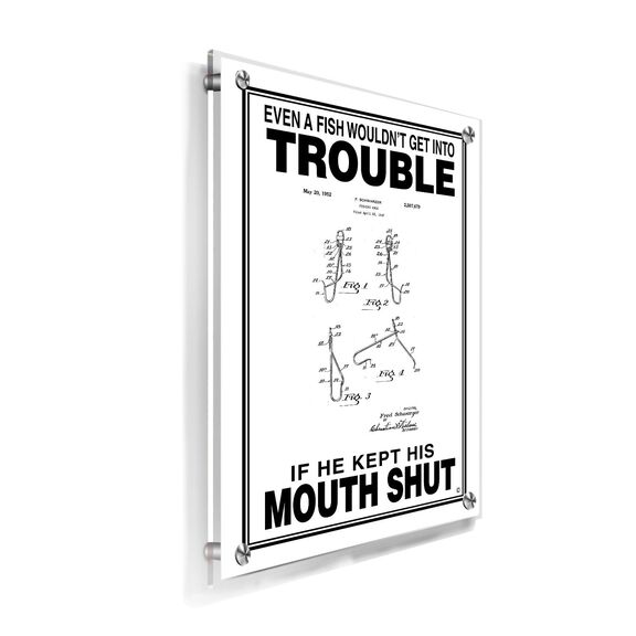 If Fish Kept His Mouth Shut Poster, White image number 1