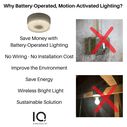 6" IQ America Battery Powered Indoor/Outdoor Motion Activated Ceiling Light, 800 Lumens image number 5