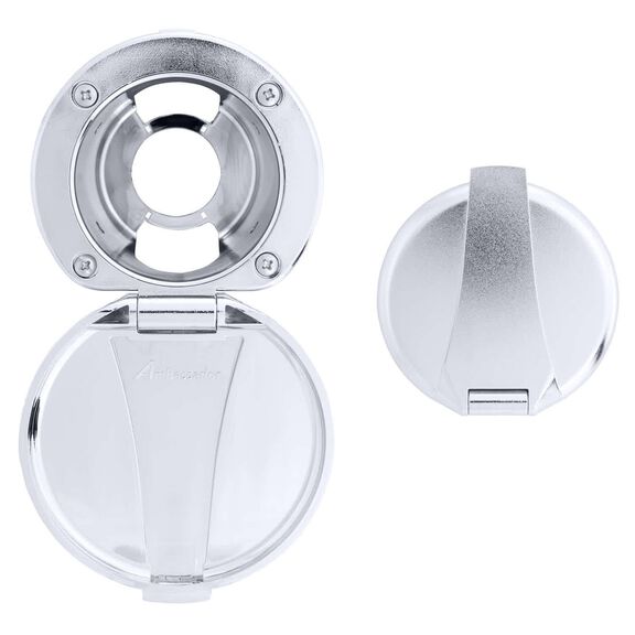 Recessed Cup & Lid Set All Plastic Chrome image number 0