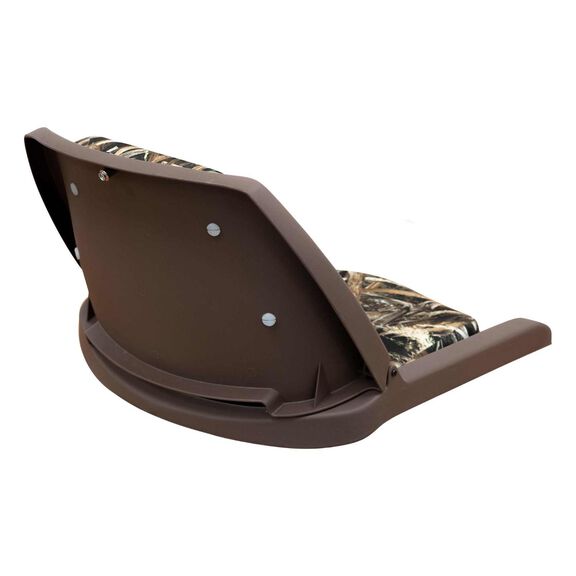 8WD139CLS-B-733 Molded Fishing Boat Seat with Cordura Camo Cushion Pads, Brown Shell / Realtree Max 5 image number 2