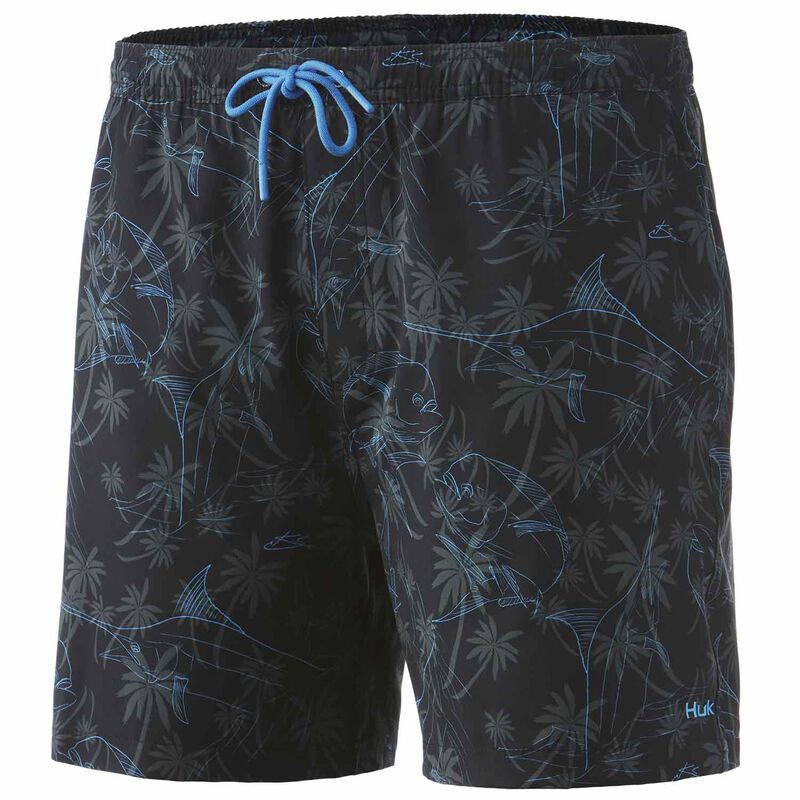 HUK Men's Palm Slam Volley Shorts West Marine