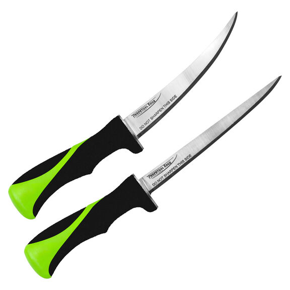 Inshore Titanium Fillet Set, 7" Curved Fillet Knife with Sheath, 8" Straight Fillet Knife with Sheath image number 0