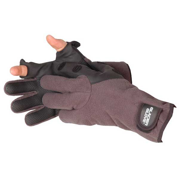 Glacier Windproof Fleece Back Neoprene Palm Slit Finger Hybrid Fishing Gloves 