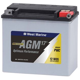 Personal Watercraft AGM Battery for Jet Skis, 17.5 Amp Hours, 310 Cold Cranking Amps, 375 Marine Cranking Amps, 25 Reserve Minutes