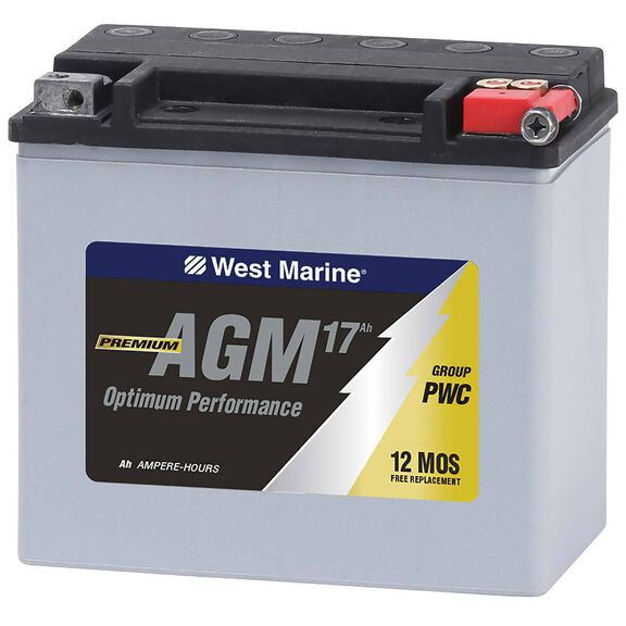 Personal Watercraft AGM Battery for Jet Skis, 17.5 Amp Hours, 310 Cold Cranking Amps, 375 Marine Cranking Amps, 25 Reserve Minutes image number 0