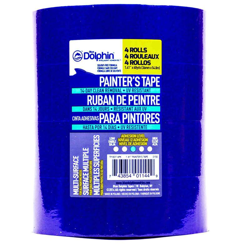 1 1/2" Blue Painter's Tape, 4-Pack image number 0