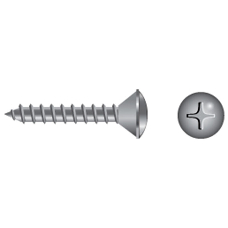 #4 X 1/2" Stainless Steel Phillips Oval-Head Tapping Screws, 100-Pack image number 0