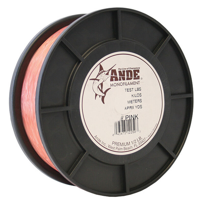 ANDE Premium Mono Line 1/2Lb Spool, Pink, 30Lb, 800Yds