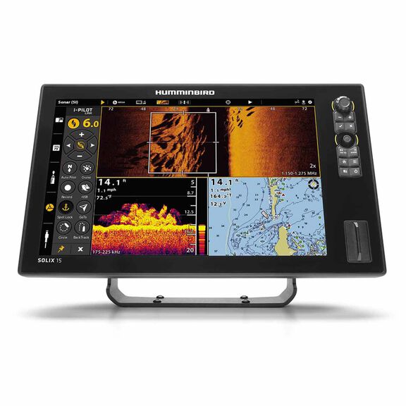 SOLIX 15 CHIRP MEGA SI+ G3 Fishfinder/Chartplotter Combo with Transducer and Basemap Charts image number 2