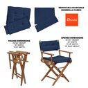 Premium Grade Teak Folding Director's Chair with Navy Sunbrella&reg; Fabric Seat Cushions image number 1
