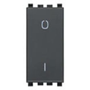 Vimar Eikon 2P 16AX 1-Way Switch, Lightable, Replaceable Button, Grey