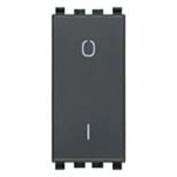 Vimar Eikon 2P 16AX 1-Way Switch, Lightable, Replaceable Button, Grey image number 0