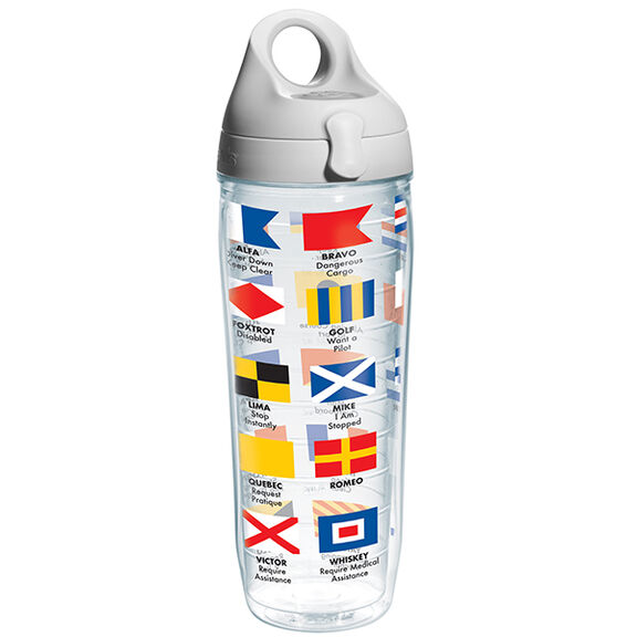 24 oz. Nautical Flags Water Bottle Tumbler image number 0