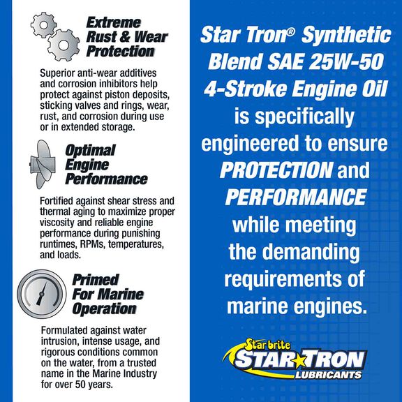 Star Tron 4-Stroke 25W-50 Marine Engine Oil, Synthetic Blend image number 3