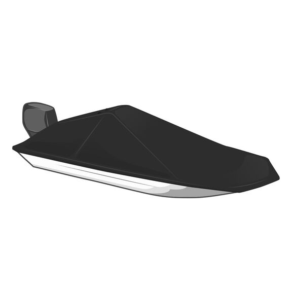 Exact Fit Boat Cover For 2000-2003 Lund 1650 Explorer Tiller W/Port Trolling Motor W/Felt Hemline O/B- Sharkskin Plus - White image number 0