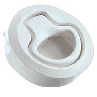M1 Medium Flush Pull Latch, White Plastic